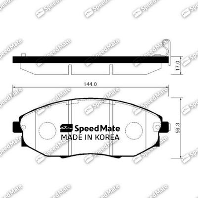 SpeedMate SM-BPG016 - Тормозные колодки, дисковые, комплект autospares.lv