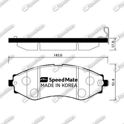 SpeedMate SM-BPG010 - Тормозные колодки, дисковые, комплект autospares.lv