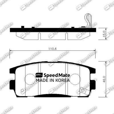 SpeedMate SM-BPG018 - Тормозные колодки, дисковые, комплект autospares.lv