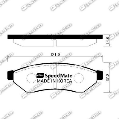 SpeedMate SM-BPG012 - Тормозные колодки, дисковые, комплект autospares.lv