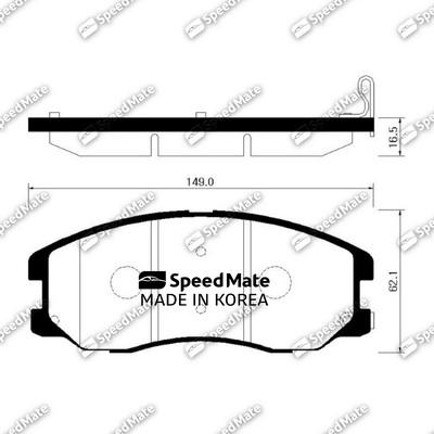 SpeedMate SM-BPG017 - Тормозные колодки, дисковые, комплект autospares.lv