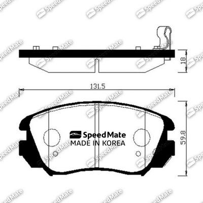 SpeedMate SM-BPG024 - Тормозные колодки, дисковые, комплект autospares.lv