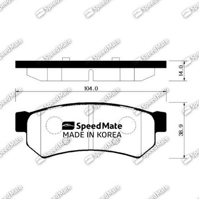 SpeedMate SM-BPG020 - Тормозные колодки, дисковые, комплект autospares.lv