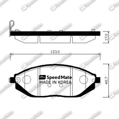SpeedMate SM-BPG023 - Тормозные колодки, дисковые, комплект autospares.lv
