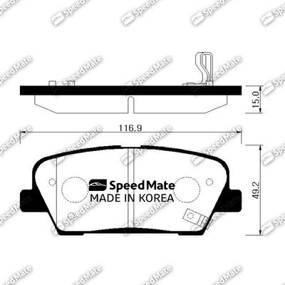 SpeedMate SM-BPH045 - Тормозные колодки, дисковые, комплект autospares.lv