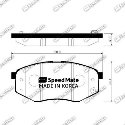 SpeedMate SM-BPH046 - Тормозные колодки, дисковые, комплект autospares.lv