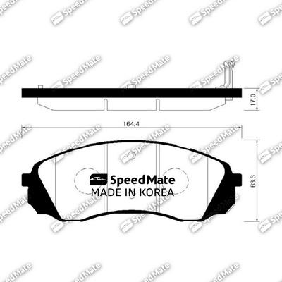 SpeedMate SM-BPH041 - Тормозные колодки, дисковые, комплект autospares.lv