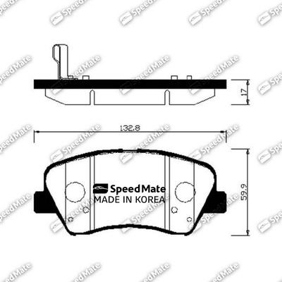 SpeedMate SM-BPH048 - Тормозные колодки, дисковые, комплект autospares.lv