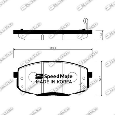 SpeedMate SM-BPH043 - Тормозные колодки, дисковые, комплект autospares.lv