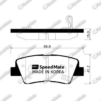 SpeedMate SM-BPH042 - Тормозные колодки, дисковые, комплект autospares.lv