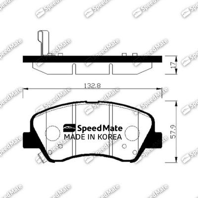 SpeedMate SM-BPH047 - Тормозные колодки, дисковые, комплект autospares.lv