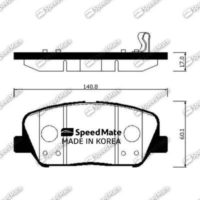 SpeedMate SM-BPH050 - Тормозные колодки, дисковые, комплект autospares.lv