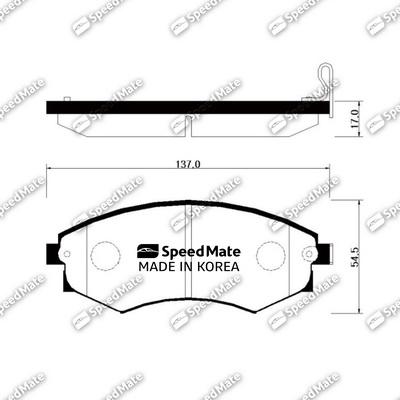 SpeedMate SM-BPH004 - Тормозные колодки, дисковые, комплект autospares.lv