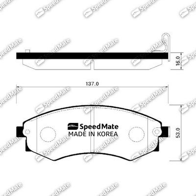 SpeedMate SM-BPH006 - Тормозные колодки, дисковые, комплект autospares.lv