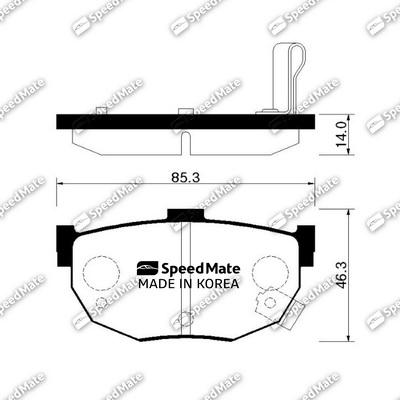 SpeedMate SM-BPH008 - Тормозные колодки, дисковые, комплект autospares.lv