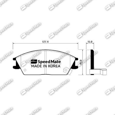 SpeedMate SM-BPH003 - Тормозные колодки, дисковые, комплект autospares.lv