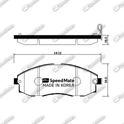 SpeedMate SM-BPH019 - Тормозные колодки, дисковые, комплект autospares.lv