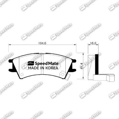 SpeedMate SM-BPH016 - Тормозные колодки, дисковые, комплект autospares.lv