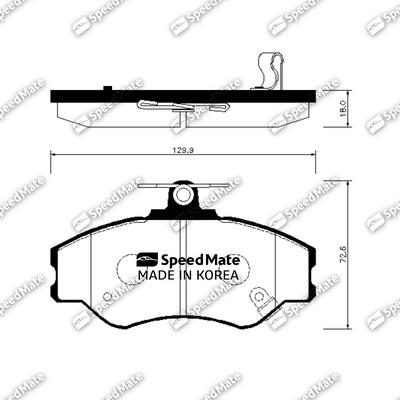 SpeedMate SM-BPH011 - Тормозные колодки, дисковые, комплект autospares.lv