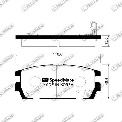 SpeedMate SM-BPH018 - Тормозные колодки, дисковые, комплект autospares.lv