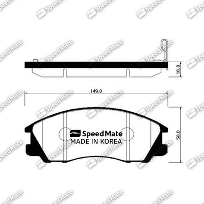 SpeedMate SM-BPH017 - Тормозные колодки, дисковые, комплект autospares.lv