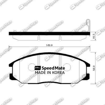 SpeedMate SM-BPH036 - Тормозные колодки, дисковые, комплект autospares.lv