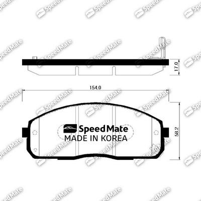 SpeedMate SM-BPH030 - Тормозные колодки, дисковые, комплект autospares.lv