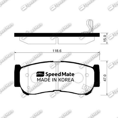 SpeedMate SM-BPH031 - Тормозные колодки, дисковые, комплект autospares.lv