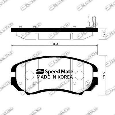 SpeedMate SM-BPH038 - Тормозные колодки, дисковые, комплект autospares.lv