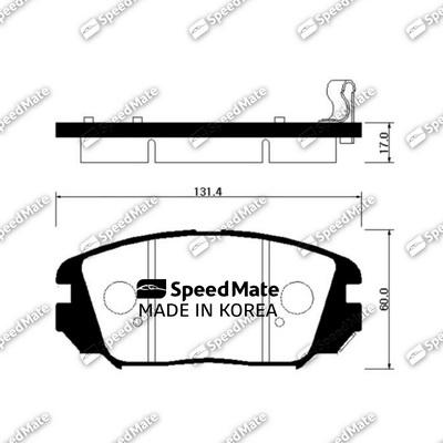 SpeedMate SM-BPH032 - Тормозные колодки, дисковые, комплект autospares.lv