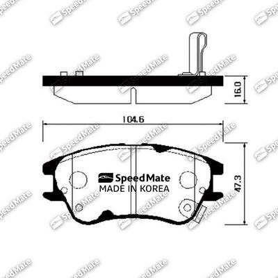 SpeedMate SM-BPH024 - Тормозные колодки, дисковые, комплект autospares.lv