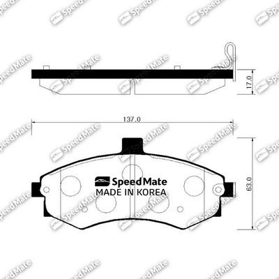 SpeedMate SM-BPH025 - Тормозные колодки, дисковые, комплект autospares.lv