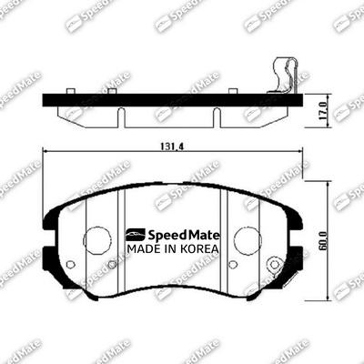 SpeedMate SM-BPH026 - Тормозные колодки, дисковые, комплект autospares.lv