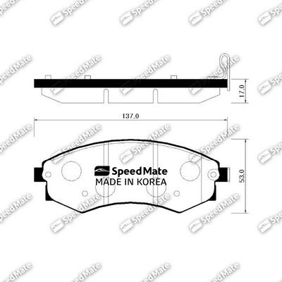 SpeedMate SM-BPH020 - Тормозные колодки, дисковые, комплект autospares.lv