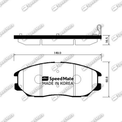 SpeedMate SM-BPH028 - Тормозные колодки, дисковые, комплект autospares.lv