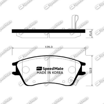 SpeedMate SM-BPH023 - Тормозные колодки, дисковые, комплект autospares.lv