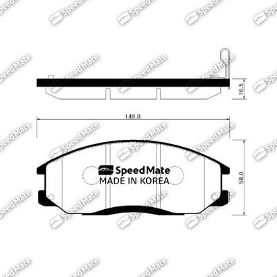 SpeedMate SM-BPH027 - Тормозные колодки, дисковые, комплект autospares.lv