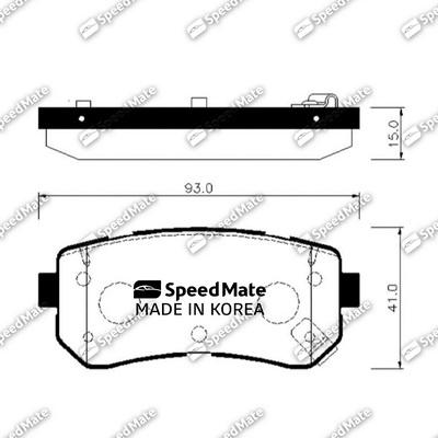 SpeedMate SM-BPK040 - Тормозные колодки, дисковые, комплект autospares.lv