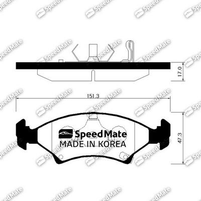 SpeedMate SM-BPK043 - Тормозные колодки, дисковые, комплект autospares.lv