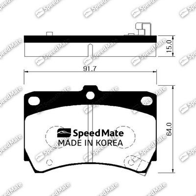 SpeedMate SM-BPK009 - Тормозные колодки, дисковые, комплект autospares.lv