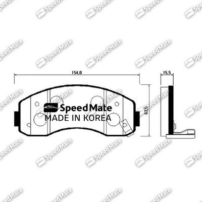 SpeedMate SM-BPK004 - Тормозные колодки, дисковые, комплект autospares.lv