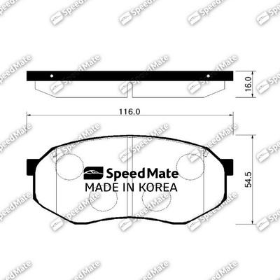 SpeedMate SM-BPK005 - Тормозные колодки, дисковые, комплект autospares.lv