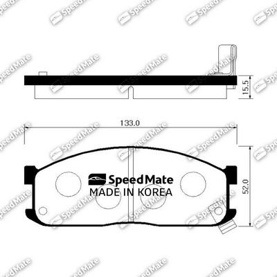 SpeedMate SM-BPK001 - Тормозные колодки, дисковые, комплект autospares.lv