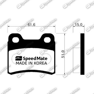 SpeedMate SM-BPK008 - Тормозные колодки, дисковые, комплект autospares.lv