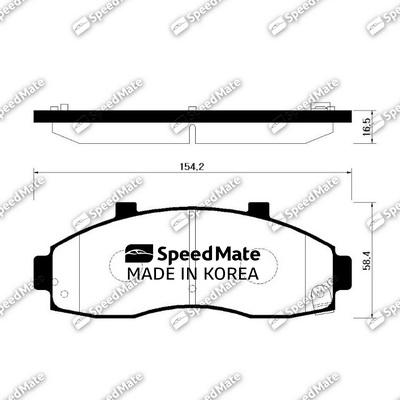 SpeedMate SM-BPK015 - Тормозные колодки, дисковые, комплект autospares.lv