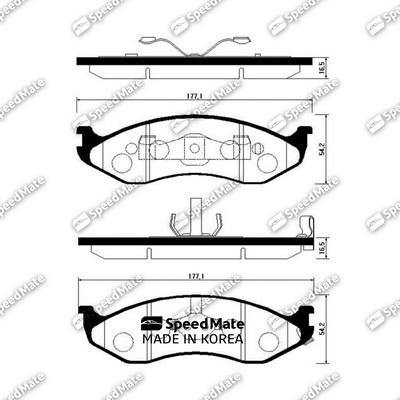 SpeedMate SM-BPK016 - Тормозные колодки, дисковые, комплект autospares.lv