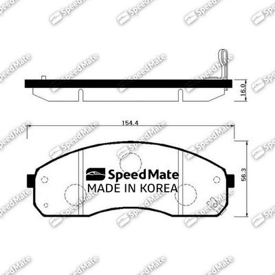 SpeedMate SM-BPK018 - Тормозные колодки, дисковые, комплект autospares.lv