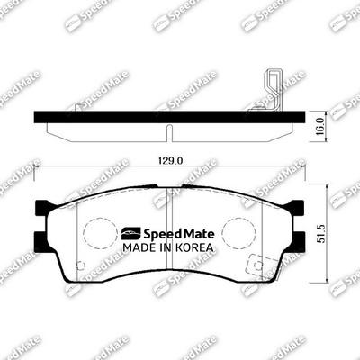 SpeedMate SM-BPK017 - Тормозные колодки, дисковые, комплект autospares.lv