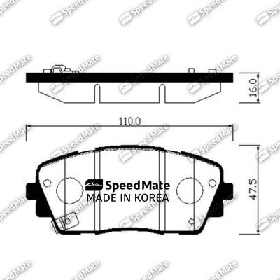 SpeedMate SM-BPK039 - Тормозные колодки, дисковые, комплект autospares.lv