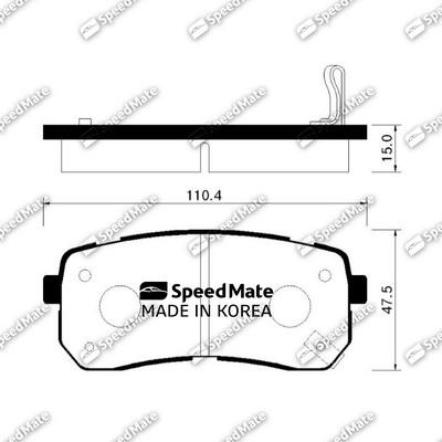 SpeedMate SM-BPK034 - Тормозные колодки, дисковые, комплект autospares.lv